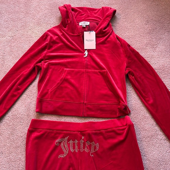 Juicy Couture Pants - JUICY COUTURE NWT Coco Red Juicy Tracksuit Jacket and Pants Set Size L